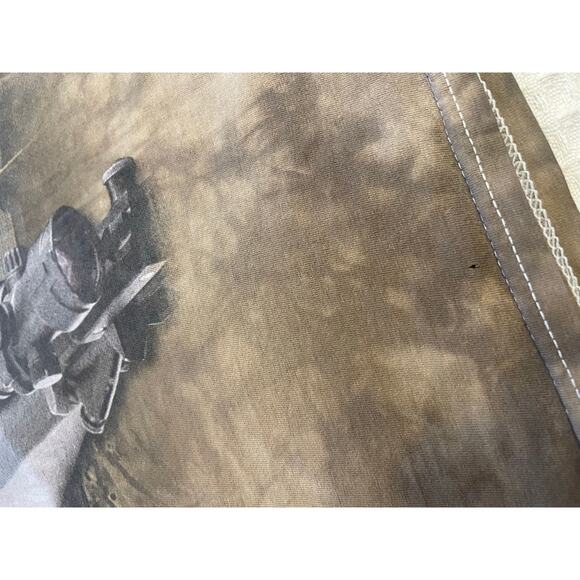 The Mountain Mens Cotton Y2K Green Tie Dye Bull Dog Army Graphic Tee Size 2XL - Picture 9 of 14